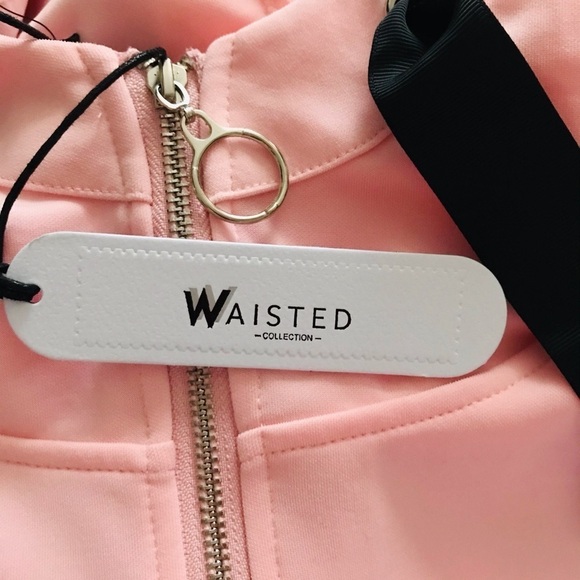 Waisted Hooded Track Jacket Pink Size Large - Picture 9 of 11